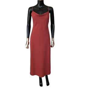 Park & Fifth Terracotta Bown Slip Midi Dress Size Small